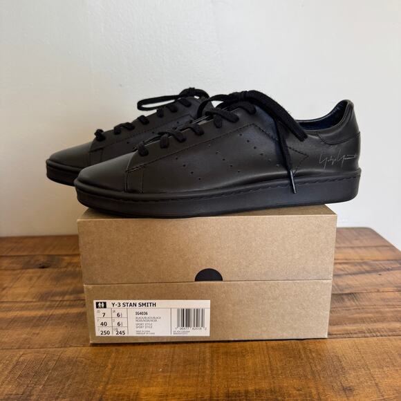 ADIDAS x YOHJI YAMAMOTO Y-3 STAN SMITH BLACK SIZE US 7 UK 6.5 EU 40 - Picture 6 of 13